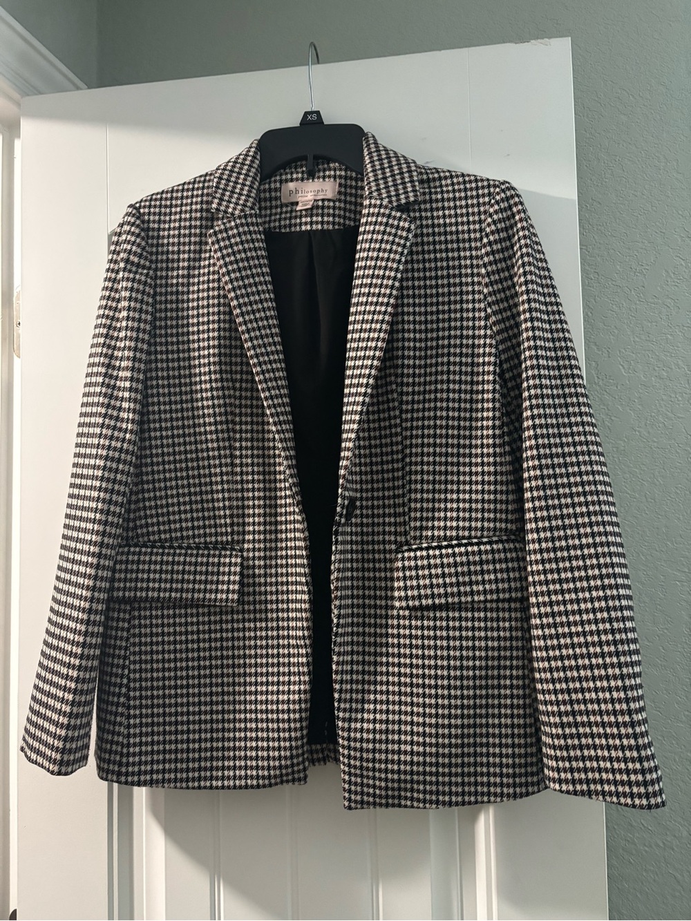 Philosophy Black and White Checked Blazer